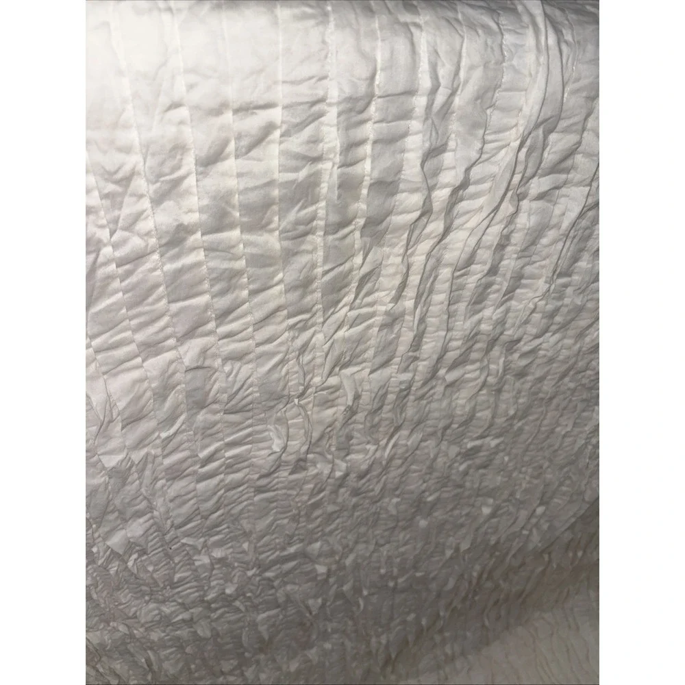 POTTERY BARN tiered WAVY RIPPLES FULL/QUEEN‎ COMFORTER ~ WHITE